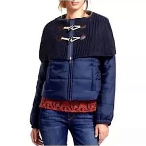 Anthropologie Daughters of Liberation Shawl Collar Toggle Puffer Coat Size Small